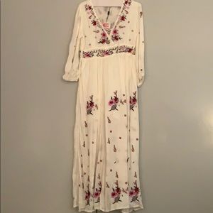 Embroidered floral maxi dress